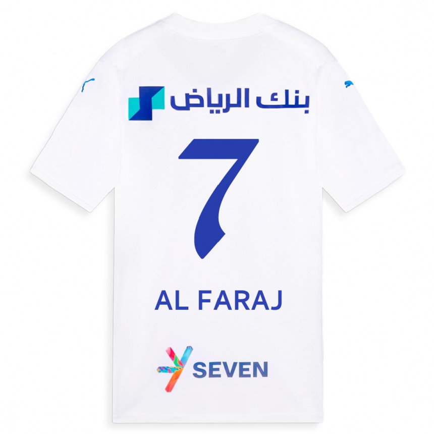 メンズフットボールサルマーン・アル＝ファラジュ#7白アウェイシャツ2023/24ジャージーユニフォーム