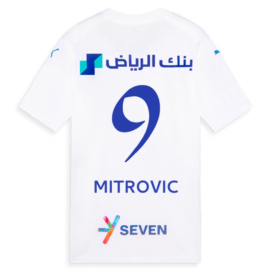 メンズフットボールアレクサンダル・ミトロヴィッチ#9白アウェイシャツ2023/24ジャージーユニフォーム