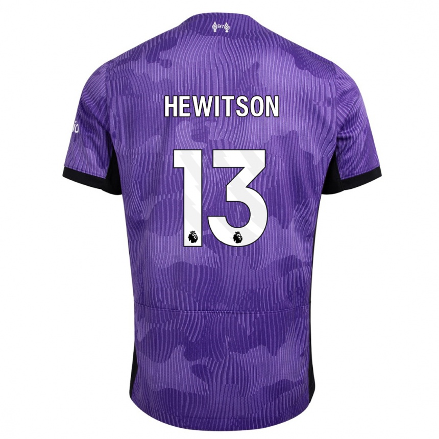 メンズフットボールルーク・ヒューイットソン#13紫サードユニフォームシャツ2023/24ジャージーユニフォーム