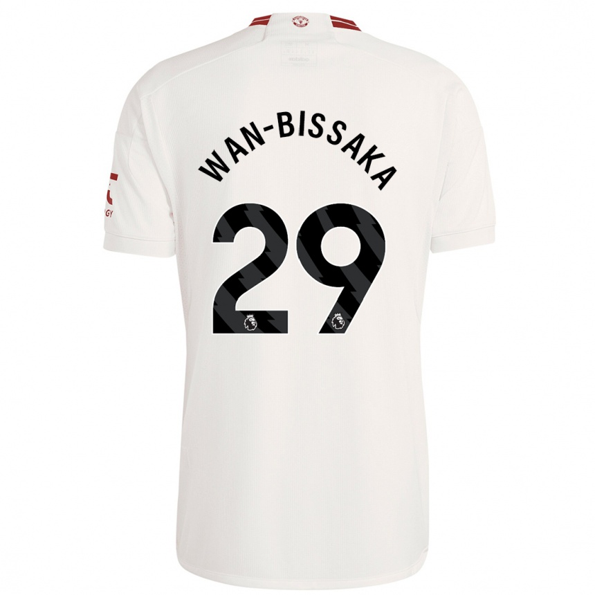 メンズフットボールアーロン・ワン＝ビサカ#29白サードユニフォームシャツ2023/24ジャージーユニフォーム