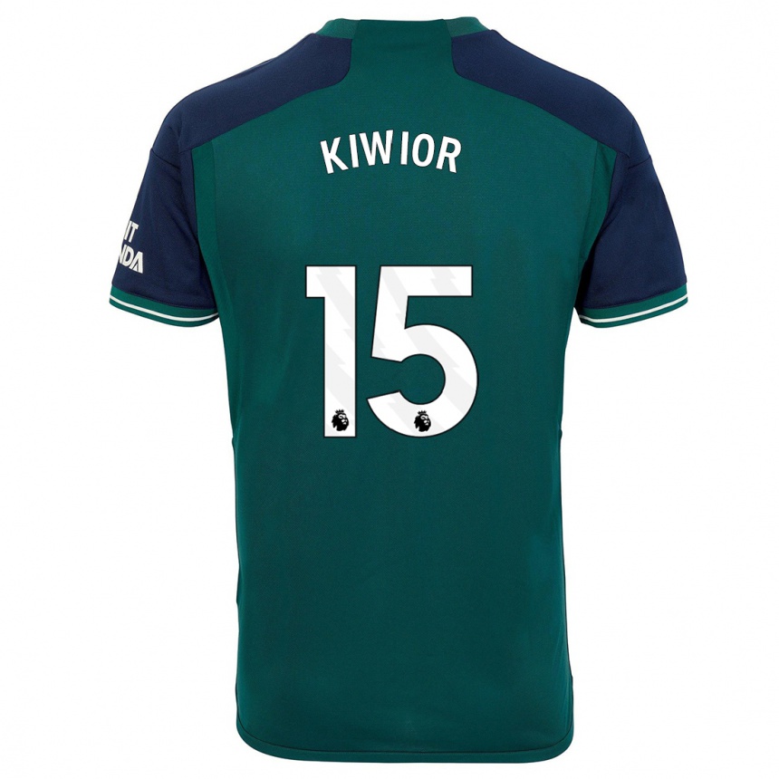 メンズフットボールヤクブ・キヴィオル#15緑サードユニフォームシャツ2023/24ジャージーユニフォーム