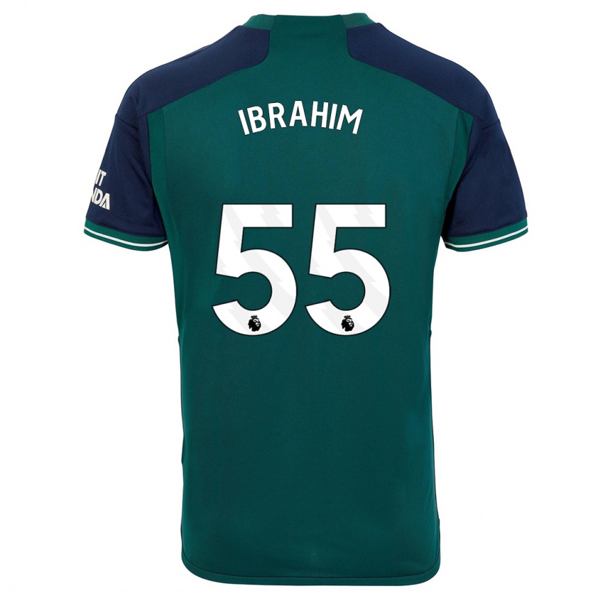 メンズフットボールブラッドレイ・イブラヒム#55緑サードユニフォームシャツ2023/24ジャージーユニフォーム