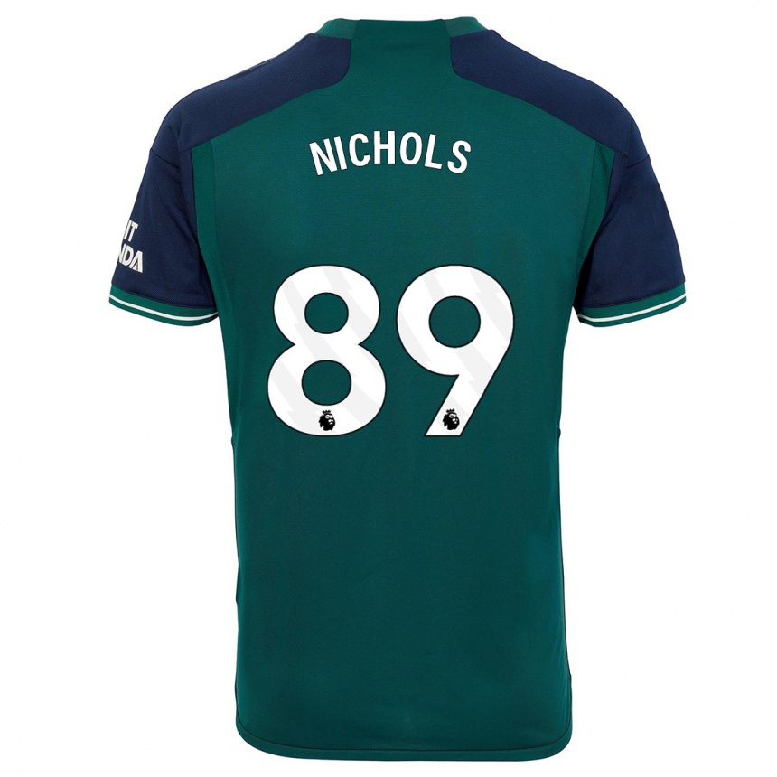 メンズフットボールジョッシュ・ニコルズ#89緑サードユニフォームシャツ2023/24ジャージーユニフォーム