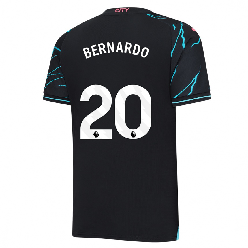 メンズフットボールベルナルド・シウバ#20濃紺サードユニフォームシャツ2023/24ジャージーユニフォーム