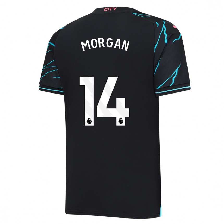 メンズフットボールエスメ・モーガン#14濃紺サードユニフォームシャツ2023/24ジャージーユニフォーム