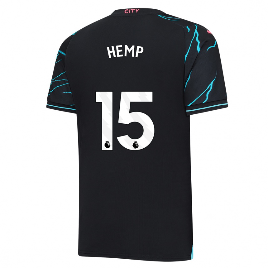 メンズフットボールローレン・ヘンプ#15濃紺サードユニフォームシャツ2023/24ジャージーユニフォーム