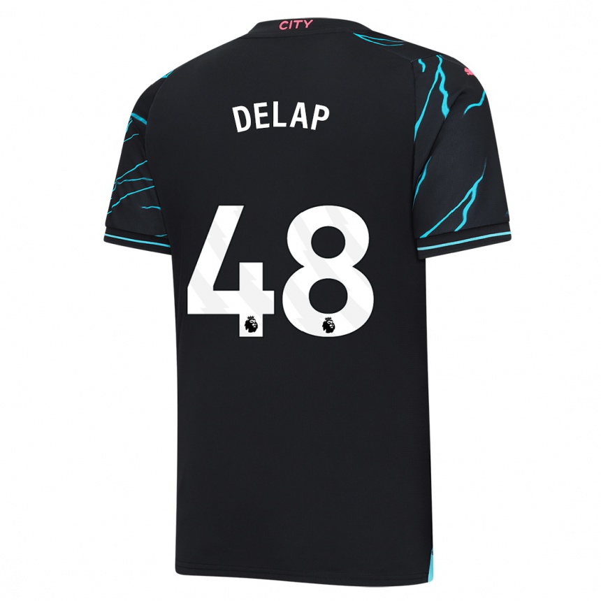 メンズフットボールリアム・デラップ#48濃紺サードユニフォームシャツ2023/24ジャージーユニフォーム