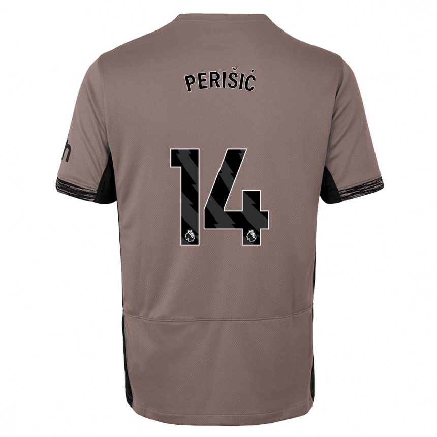 メンズフットボールイヴァン・ペリシッチ#14ダークベージュサードユニフォームシャツ2023/24ジャージーユニフォーム