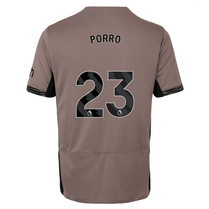 メンズフットボールペドロ・ポロ#23ダークベージュサードユニフォームシャツ2023/24ジャージーユニフォーム