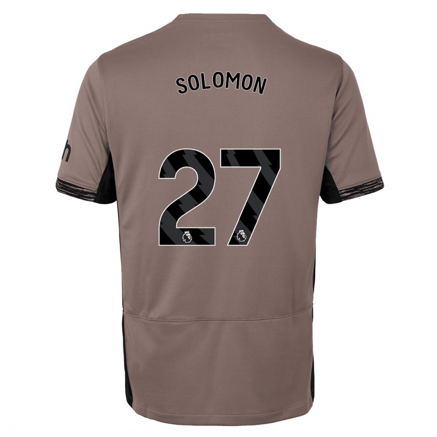 メンズフットボールマノー・ソロモン#27ダークベージュサードユニフォームシャツ2023/24ジャージーユニフォーム