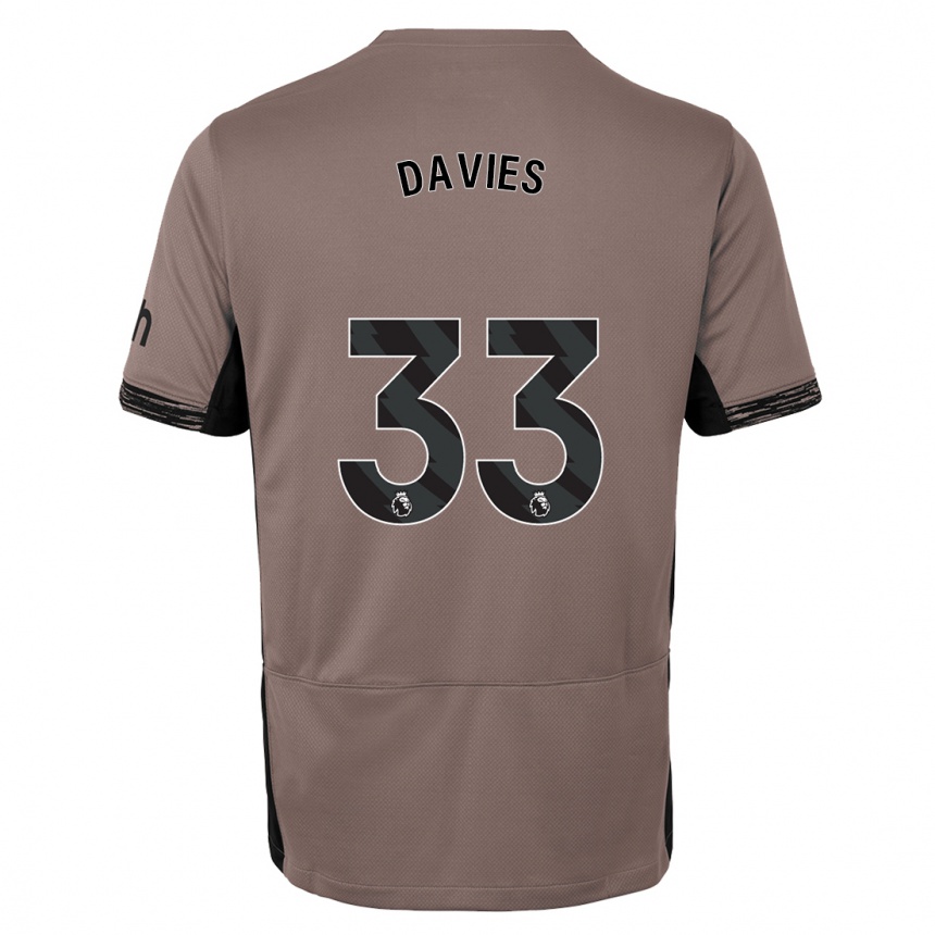 メンズフットボールベン・デイビス#33ダークベージュサードユニフォームシャツ2023/24ジャージーユニフォーム
