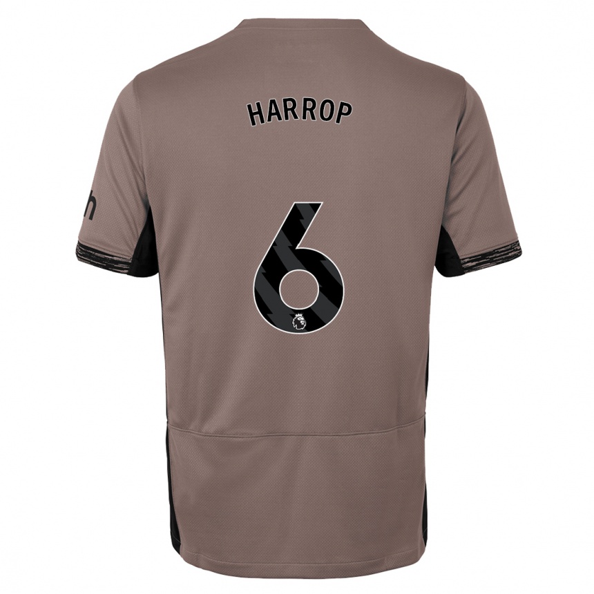 メンズフットボールケリス・ハロップ#6ダークベージュサードユニフォームシャツ2023/24ジャージーユニフォーム