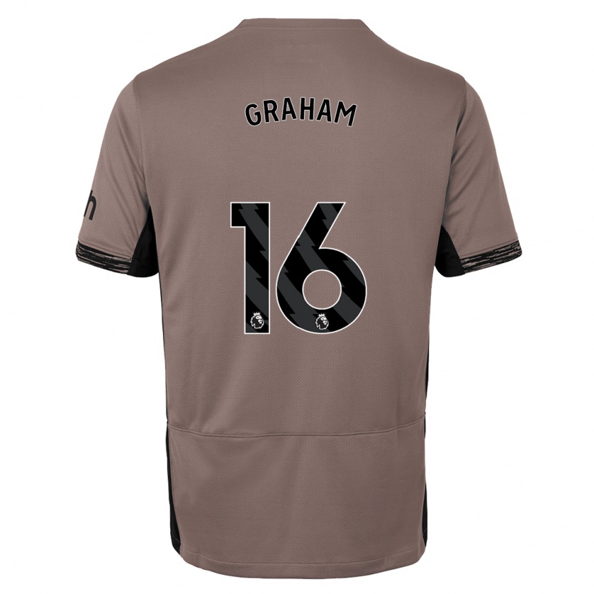 メンズフットボールキット・グラハム#16ダークベージュサードユニフォームシャツ2023/24ジャージーユニフォーム