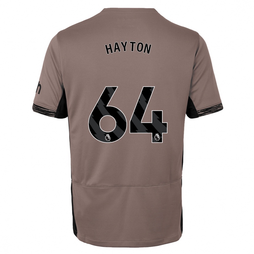 メンズフットボールアダムヘイトン#64ダークベージュサードユニフォームシャツ2023/24ジャージーユニフォーム