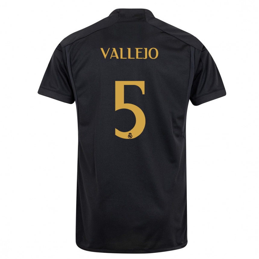 メンズフットボールヘスス・バジェホ#5黒サードユニフォームシャツ2023/24ジャージーユニフォーム