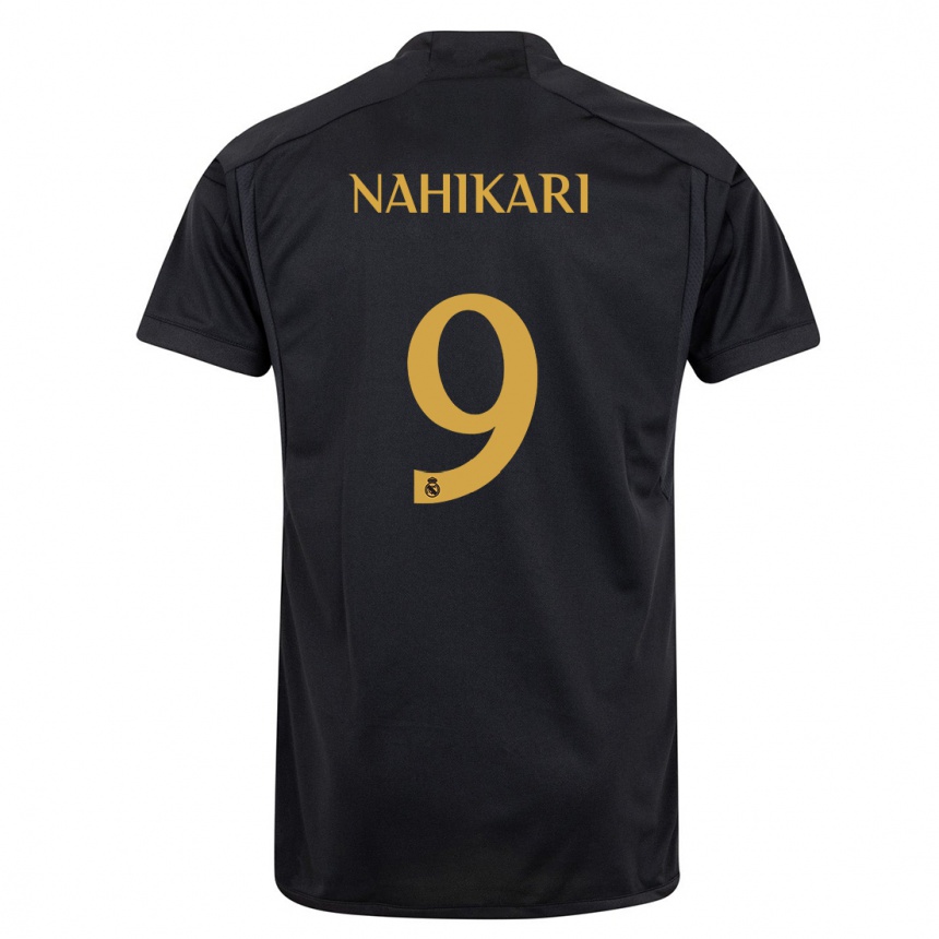 メンズフットボールナヒカリ・ガルシア#9黒サードユニフォームシャツ2023/24ジャージーユニフォーム