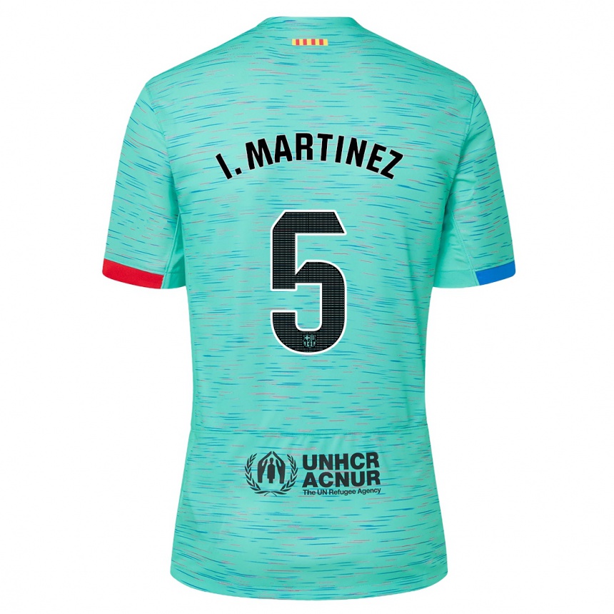 メンズフットボールイニゴ・マルティネス#5ライトアクアサードユニフォームシャツ2023/24ジャージーユニフォーム