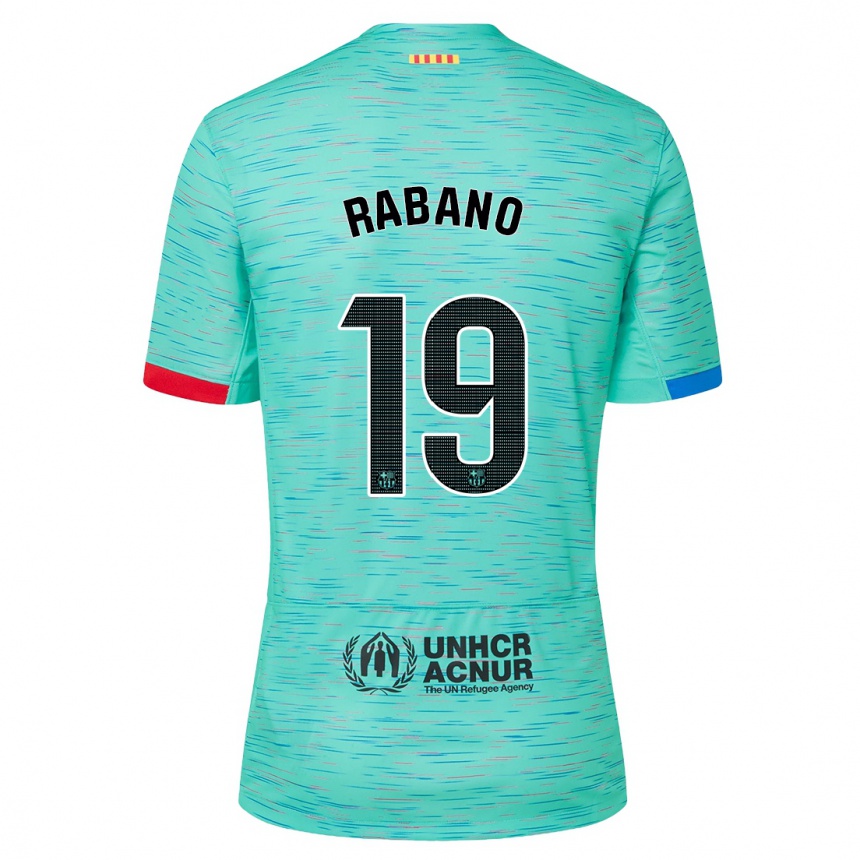 メンズフットボールヌリア・ラバノ#19ライトアクアサードユニフォームシャツ2023/24ジャージーユニフォーム