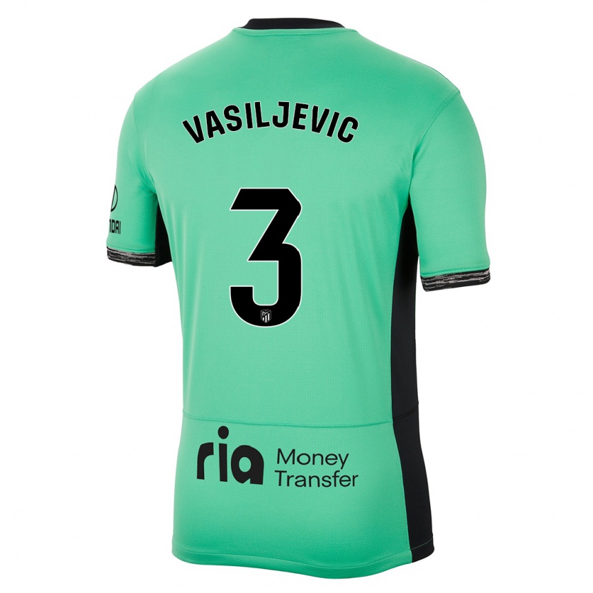 メンズフットボールイヴァン・ヴァシリェヴィッチ#3スプリンググリーンサードユニフォームシャツ2023/24ジャージーユニフォーム