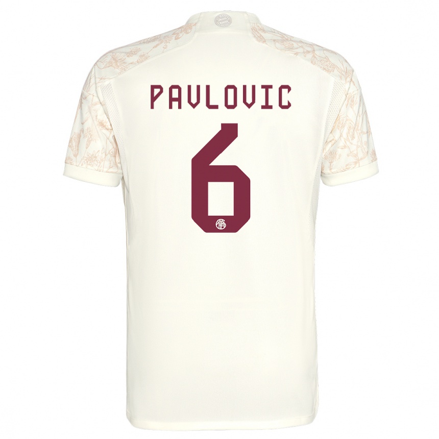 メンズフットボールアレクサンダル・パブロビッチ#6オフホワイトサードユニフォームシャツ2023/24ジャージーユニフォーム