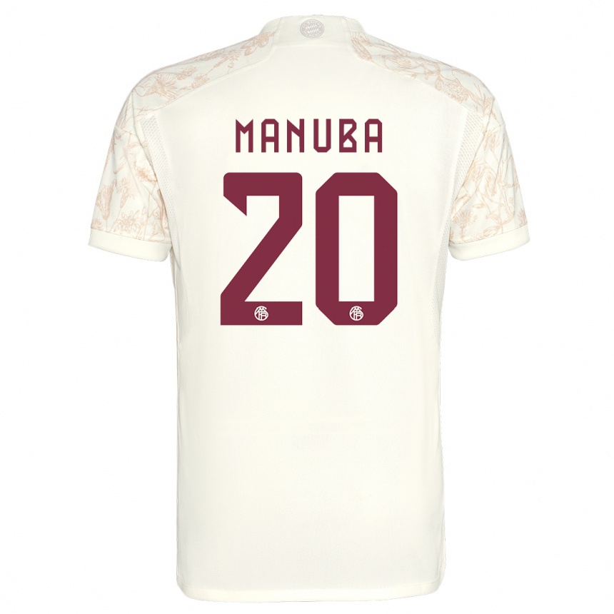 メンズフットボールヴィンセント・マヌバ#20オフホワイトサードユニフォームシャツ2023/24ジャージーユニフォーム