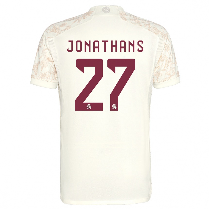 メンズフットボールデイビット・ジョナサンズ#27オフホワイトサードユニフォームシャツ2023/24ジャージーユニフォーム