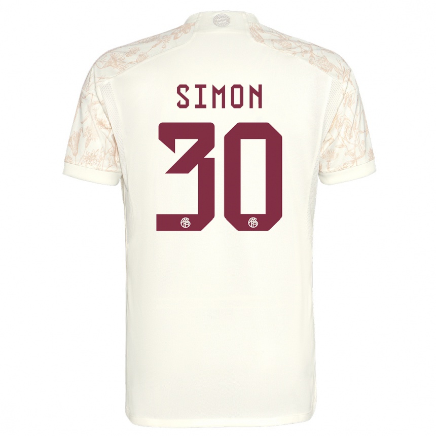 メンズフットボールカロリン・サイモン#30オフホワイトサードユニフォームシャツ2023/24ジャージーユニフォーム