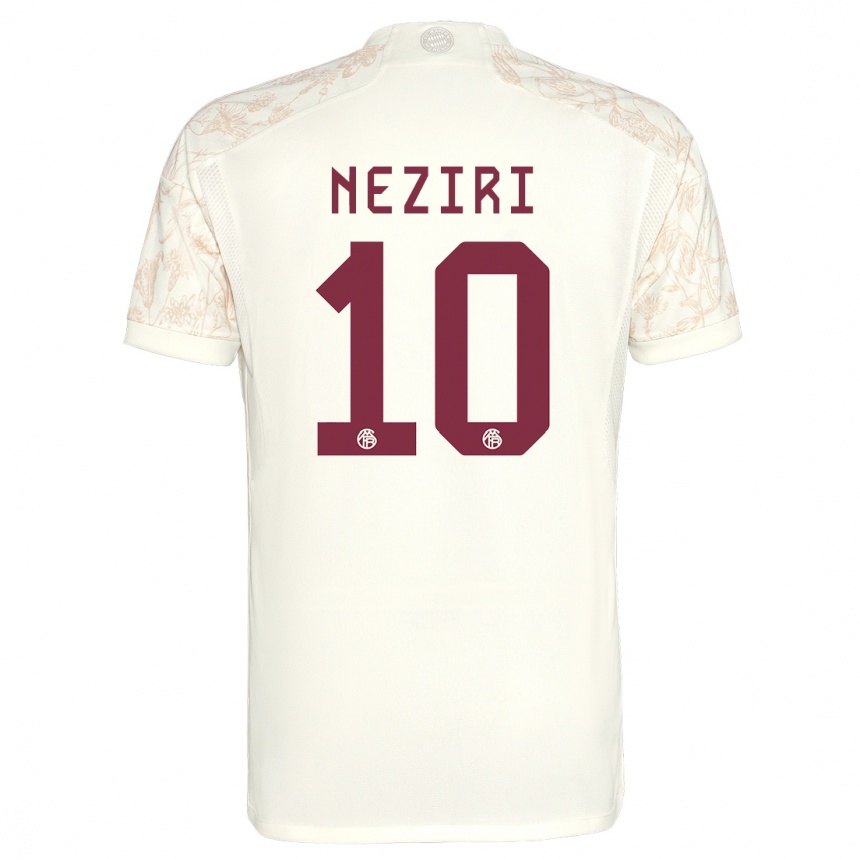 メンズフットボールベハー・ネジリ#10オフホワイトサードユニフォームシャツ2023/24ジャージーユニフォーム
