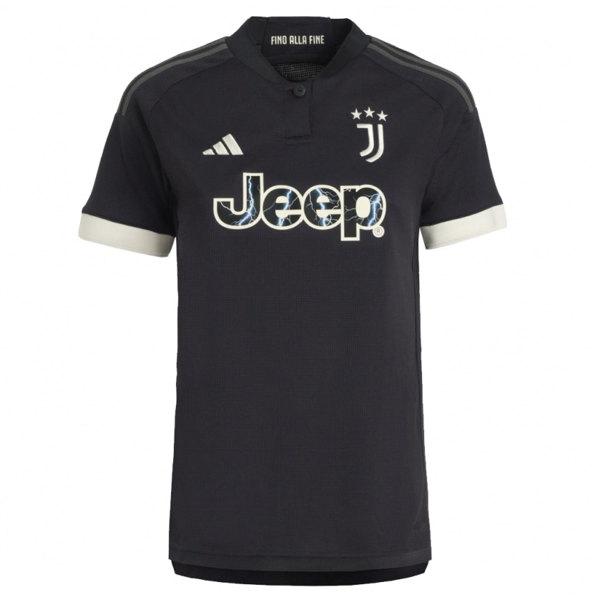 メンズフットボールマルティナ・レンジーニ#71黒サードユニフォームシャツ2023/24ジャージーユニフォーム
