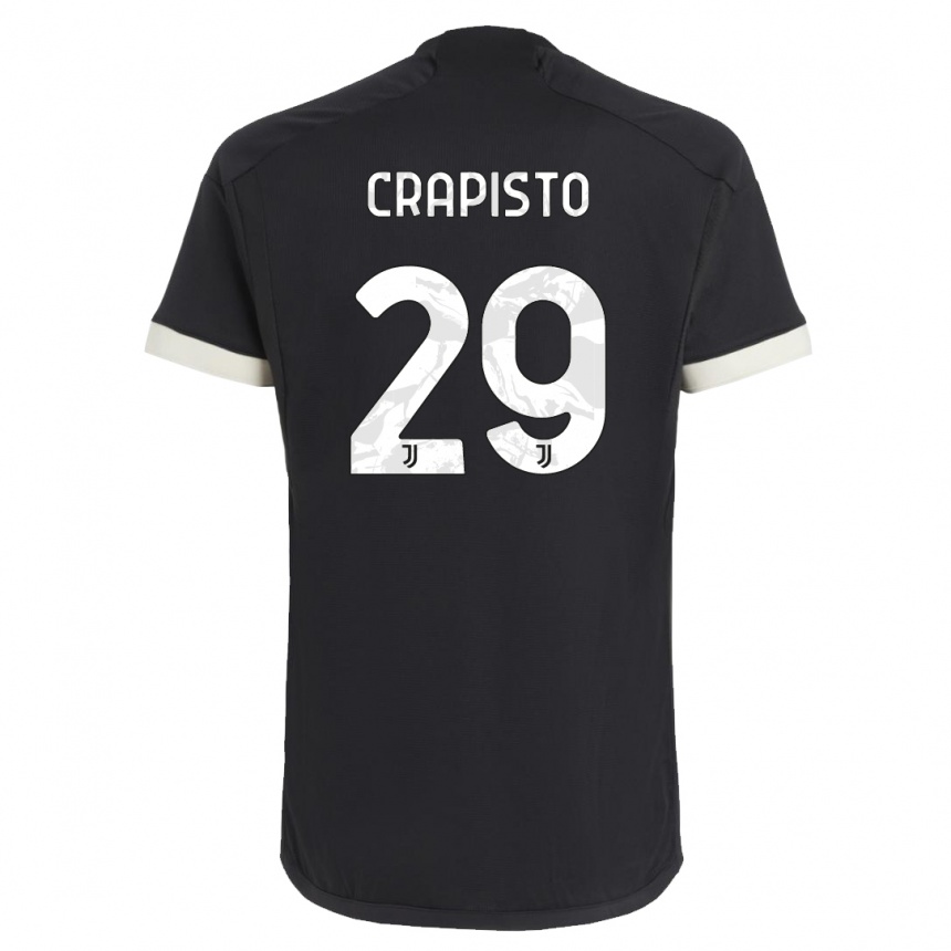 メンズフットボールフランチェスコ・クラピスト#29黒サードユニフォームシャツ2023/24ジャージーユニフォーム
