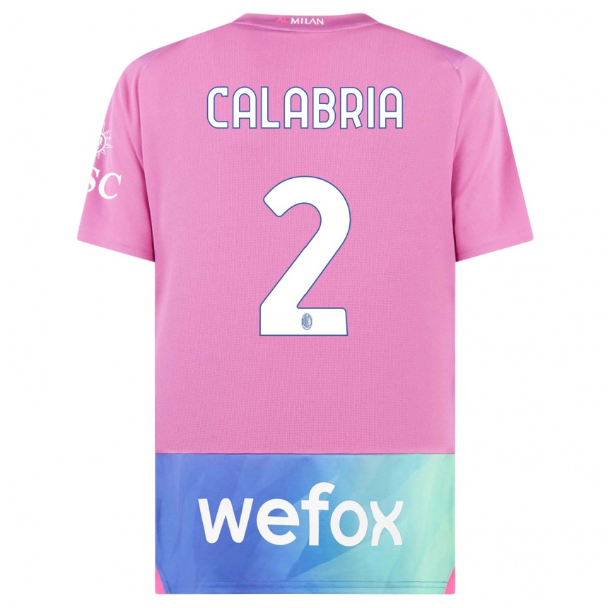 メンズフットボールダヴィデ・カラブリア#2ピンクパープルサードユニフォームシャツ2023/24ジャージーユニフォーム