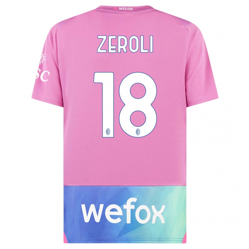 メンズフットボールケビン・ゼロリ#18ピンクパープルサードユニフォームシャツ2023/24ジャージーユニフォーム