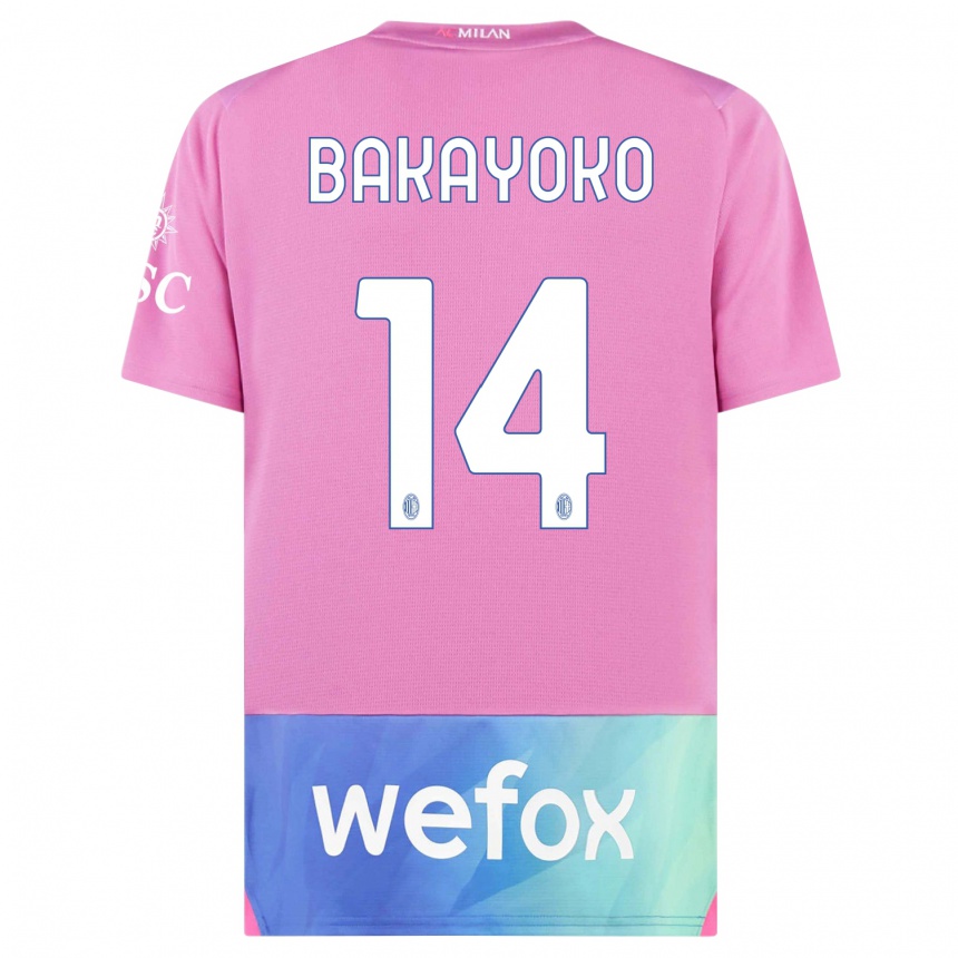 メンズフットボールティエムエ・バカヨコ#14ピンクパープルサードユニフォームシャツ2023/24ジャージーユニフォーム