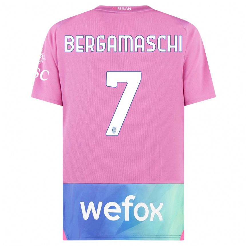 メンズフットボールヴァレンティーナ・ベルガマスキ#7ピンクパープルサードユニフォームシャツ2023/24ジャージーユニフォーム
