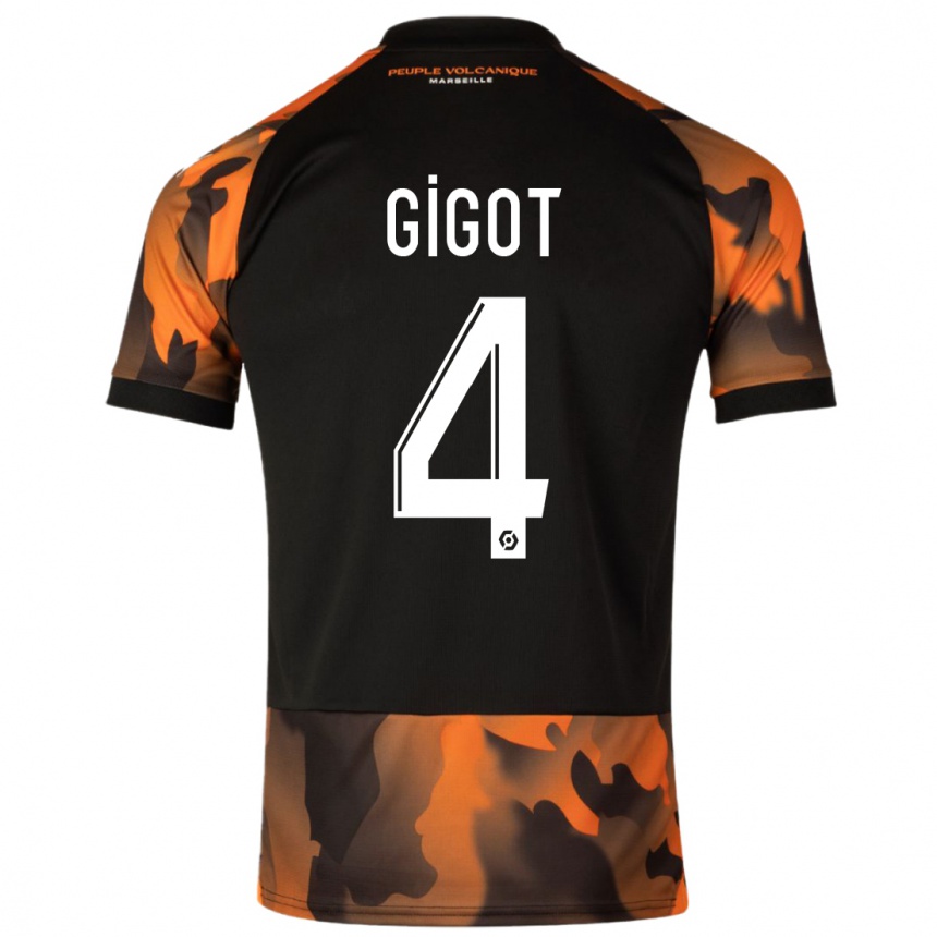 メンズフットボールサミュエル・ギコ#4ブラックオレンジサードユニフォームシャツ2023/24ジャージーユニフォーム