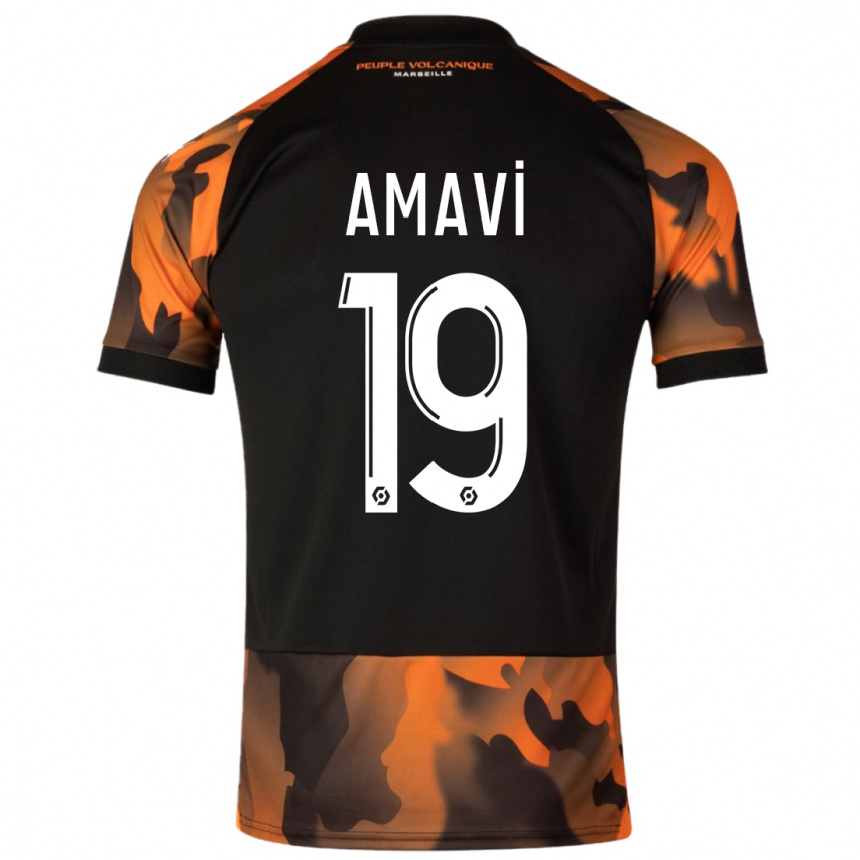 メンズフットボールジョルダン・アマヴィ#19ブラックオレンジサードユニフォームシャツ2023/24ジャージーユニフォーム