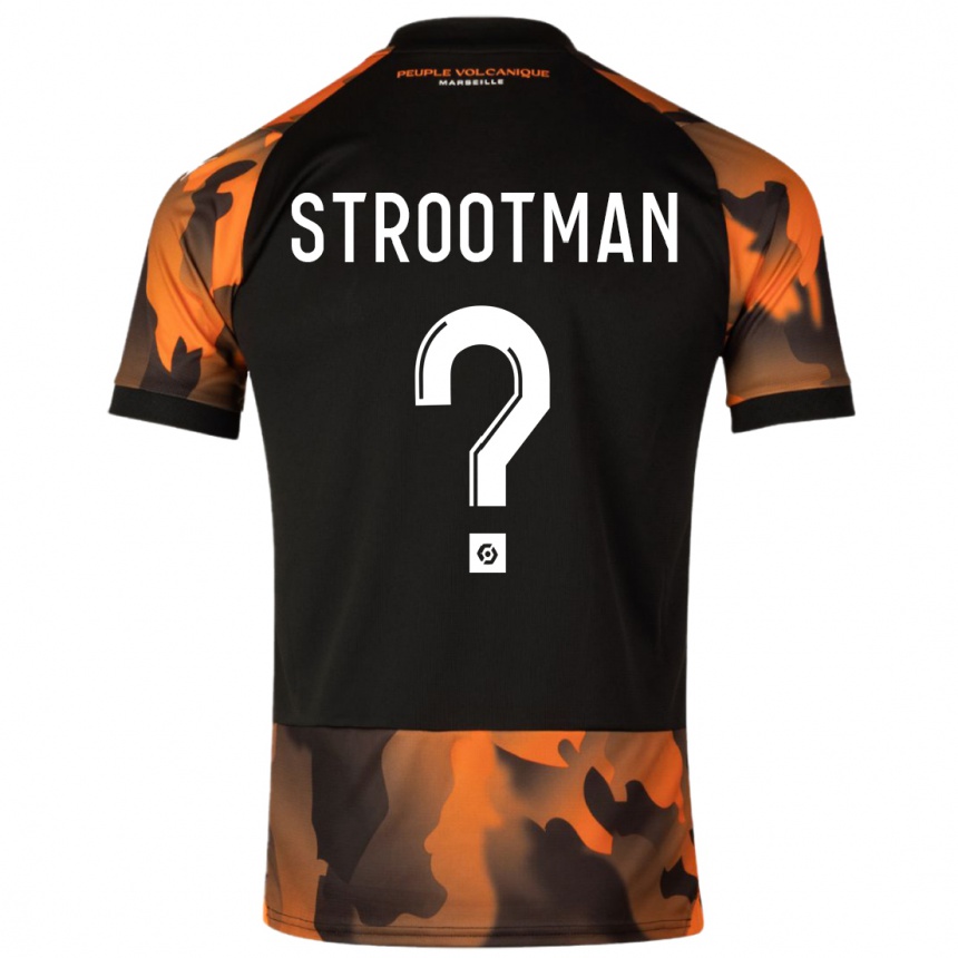 メンズフットボールケヴィン・ストロートマン#0ブラックオレンジサードユニフォームシャツ2023/24ジャージーユニフォーム