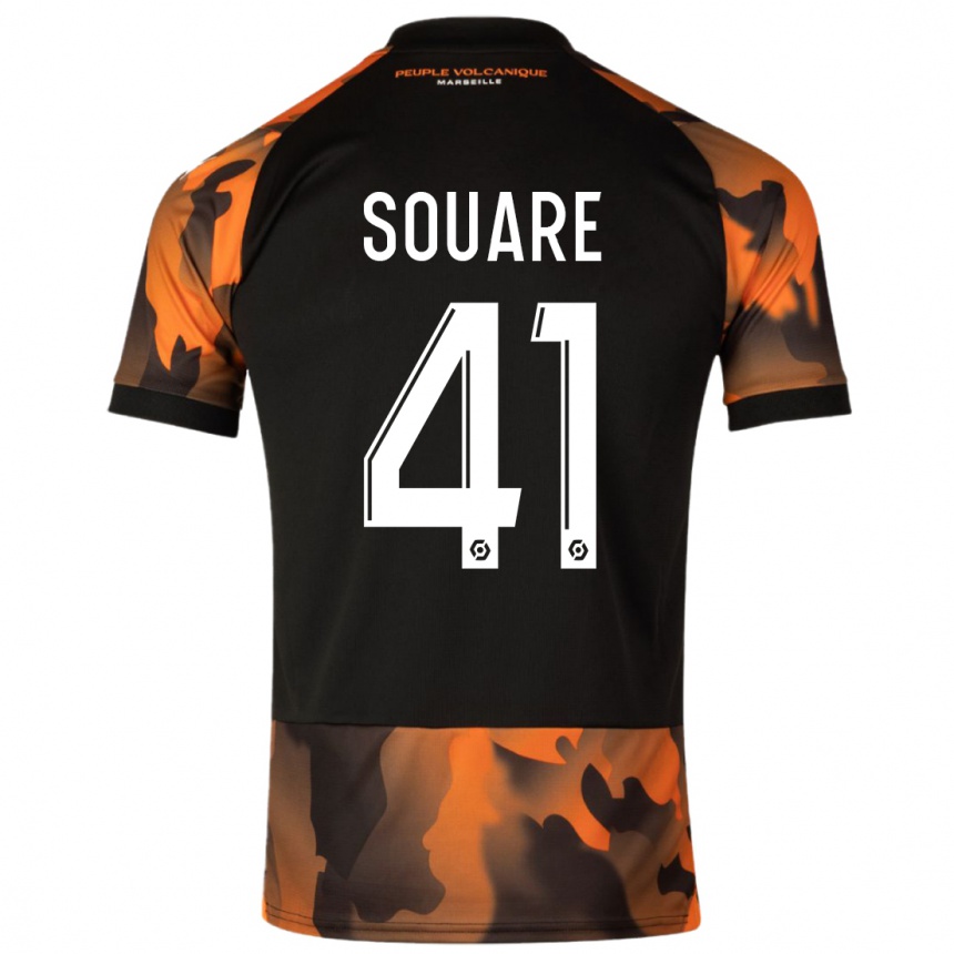 メンズフットボールシェイク・スアレ#41ブラックオレンジサードユニフォームシャツ2023/24ジャージーユニフォーム