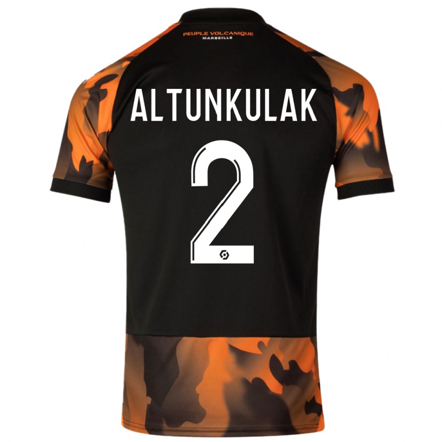 メンズフットボールセレン・アルトゥンクラク#2ブラックオレンジサードユニフォームシャツ2023/24ジャージーユニフォーム