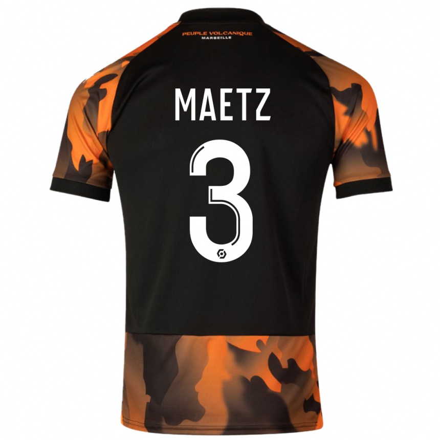 メンズフットボールアガット・メーツ#3ブラックオレンジサードユニフォームシャツ2023/24ジャージーユニフォーム
