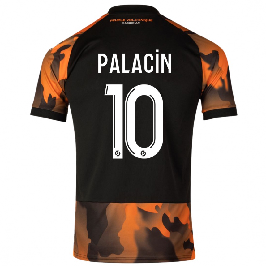 メンズフットボールサラ・パラシン#10ブラックオレンジサードユニフォームシャツ2023/24ジャージーユニフォーム