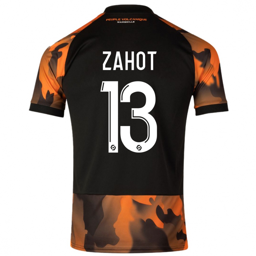 メンズフットボールサラ・ザホット#13ブラックオレンジサードユニフォームシャツ2023/24ジャージーユニフォーム