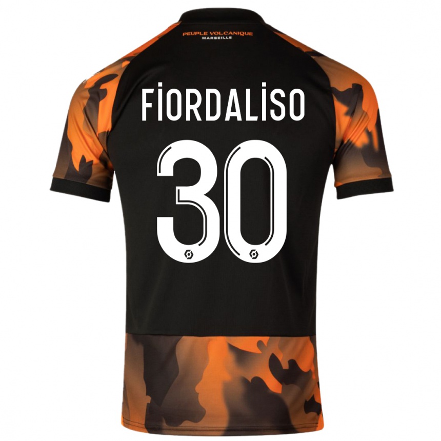 メンズフットボールテルマ・フィオルダリソ#30ブラックオレンジサードユニフォームシャツ2023/24ジャージーユニフォーム