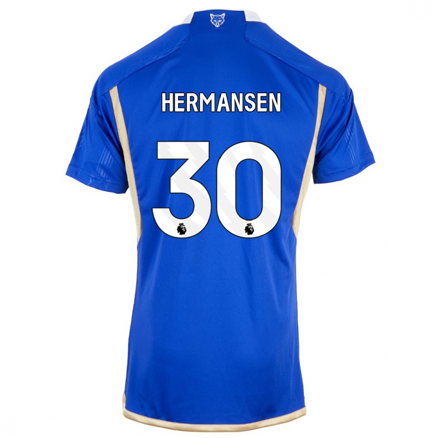 レディースフットボールマッツ・ハーマンセン#30ロイヤルブルーホームシャツ2023/24ジャージーユニフォーム