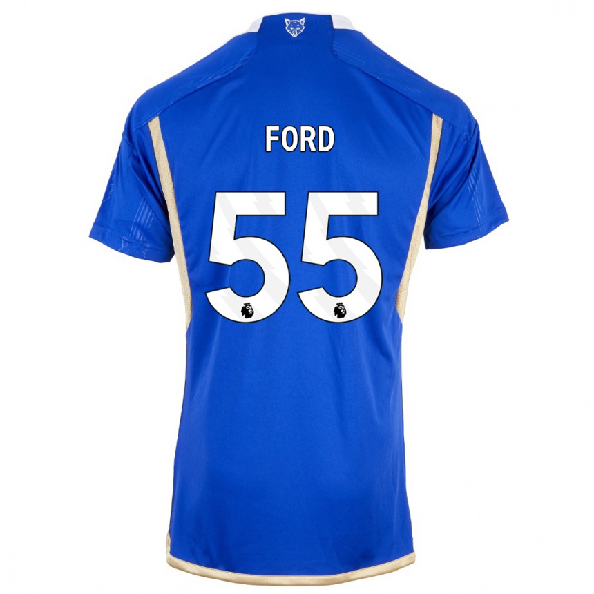 レディースフットボールハーベイゴッドマークフォード#55ロイヤルブルーホームシャツ2023/24ジャージーユニフォーム