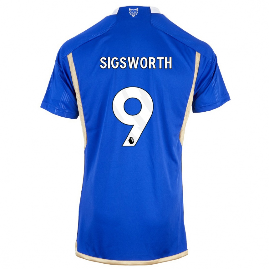 レディースフットボールジェシカ・シグスワース#9ロイヤルブルーホームシャツ2023/24ジャージーユニフォーム