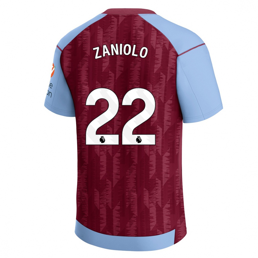 レディースフットボールニコロ・ザニオーロ#22クラレットブルーホームシャツ2023/24ジャージーユニフォーム