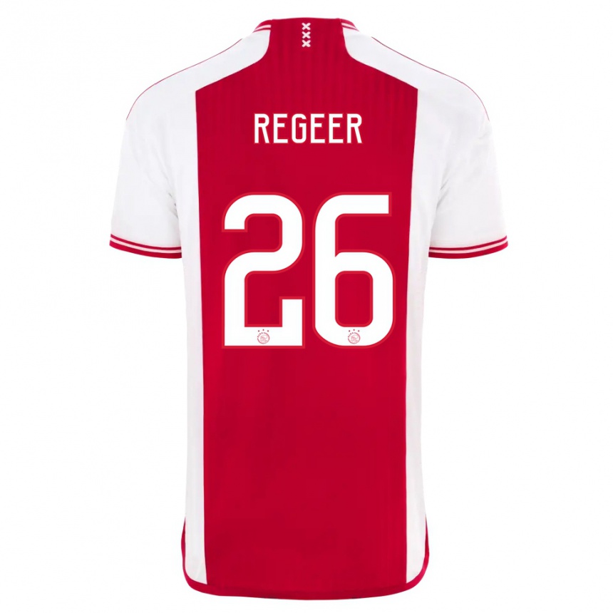 レディースフットボールユーリ・レヒール#26赤白ホームシャツ2023/24ジャージーユニフォーム