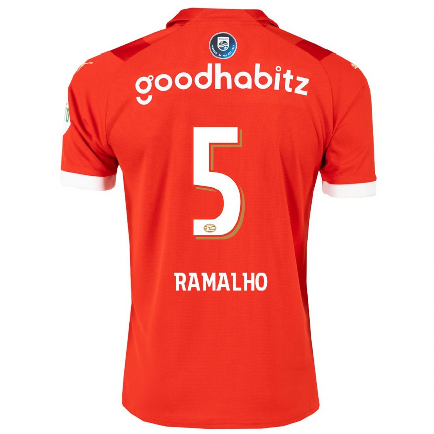 レディースフットボールアンドレ・ラマーリョ#5赤ホームシャツ2023/24ジャージーユニフォーム
