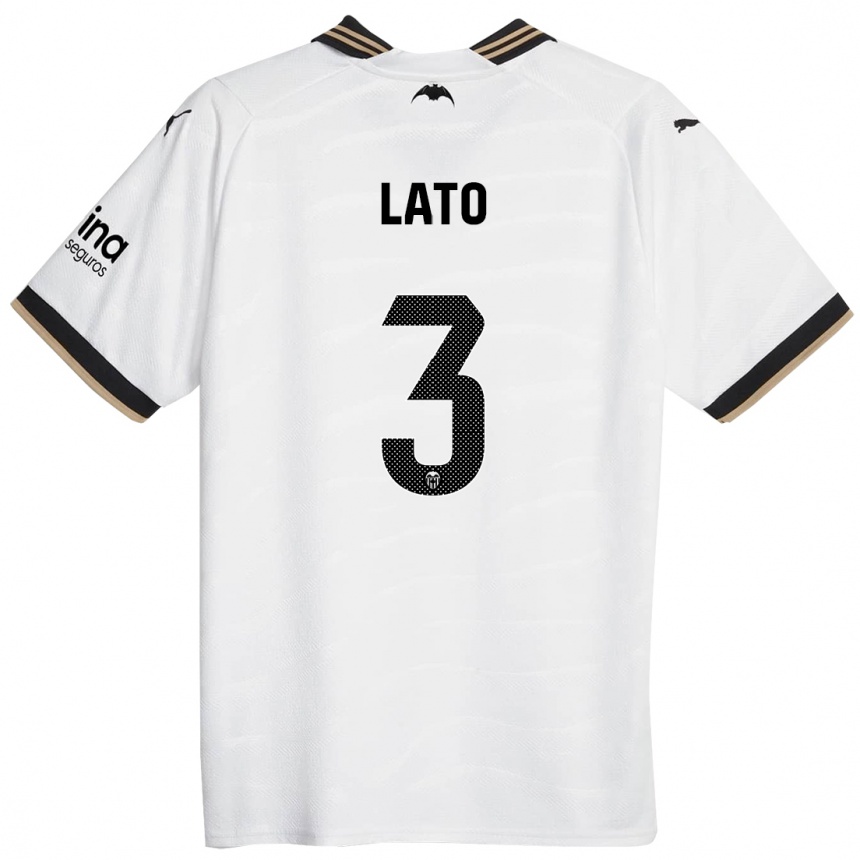 レディースフットボールアントニオ・ラトーレ・グルエソ#3白ホームシャツ2023/24ジャージーユニフォーム